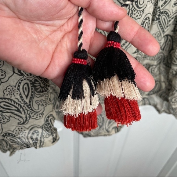 Sundance Smocked Adeliah Paisley Print Boho Top Missing Cami Oversized XS - Picture 6 of 12